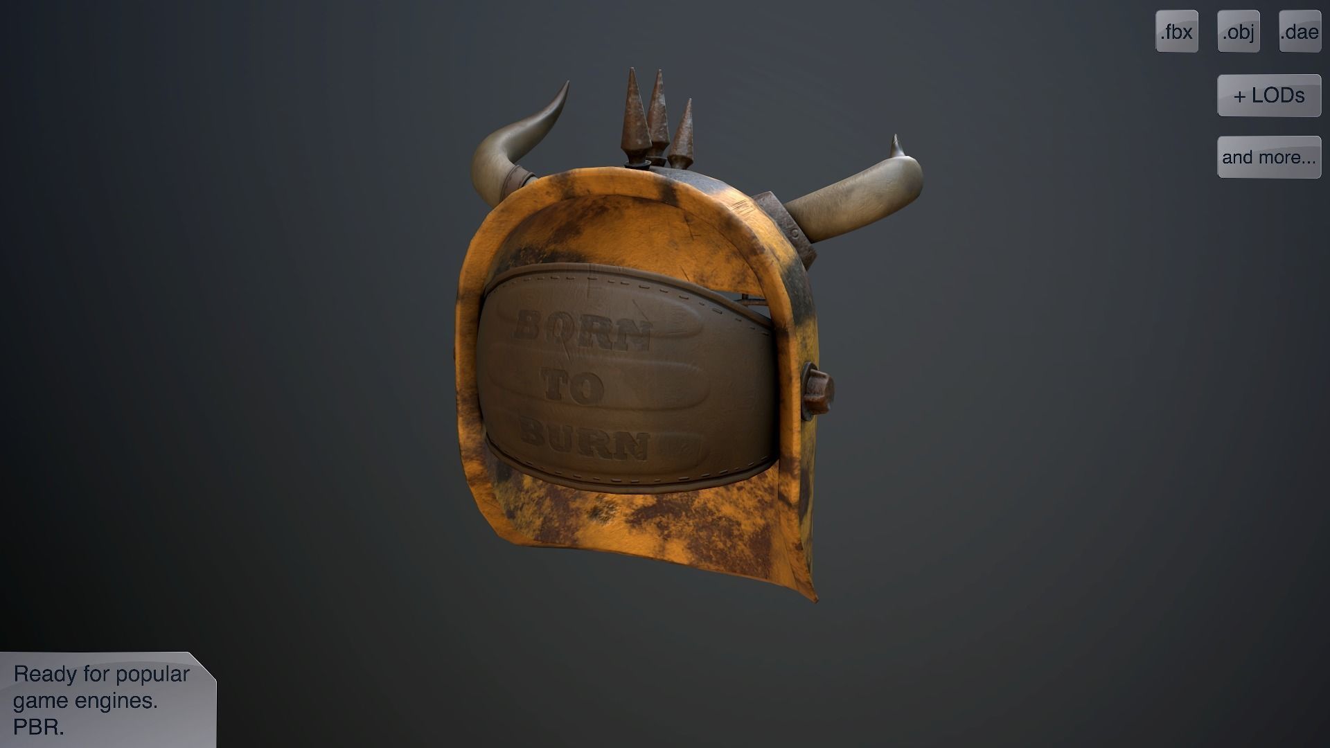 Helmet with horns Low-poly 3D model_6