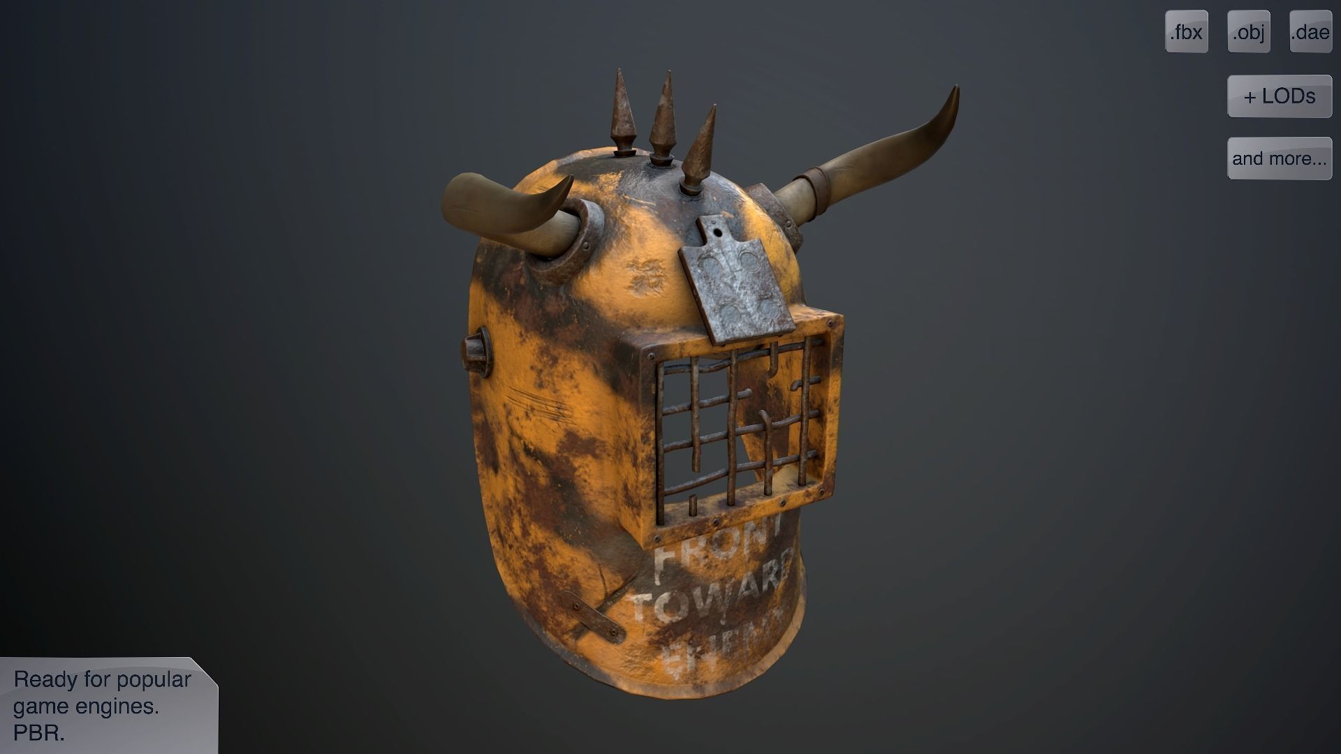 Helmet with horns Low-poly 3D model_0