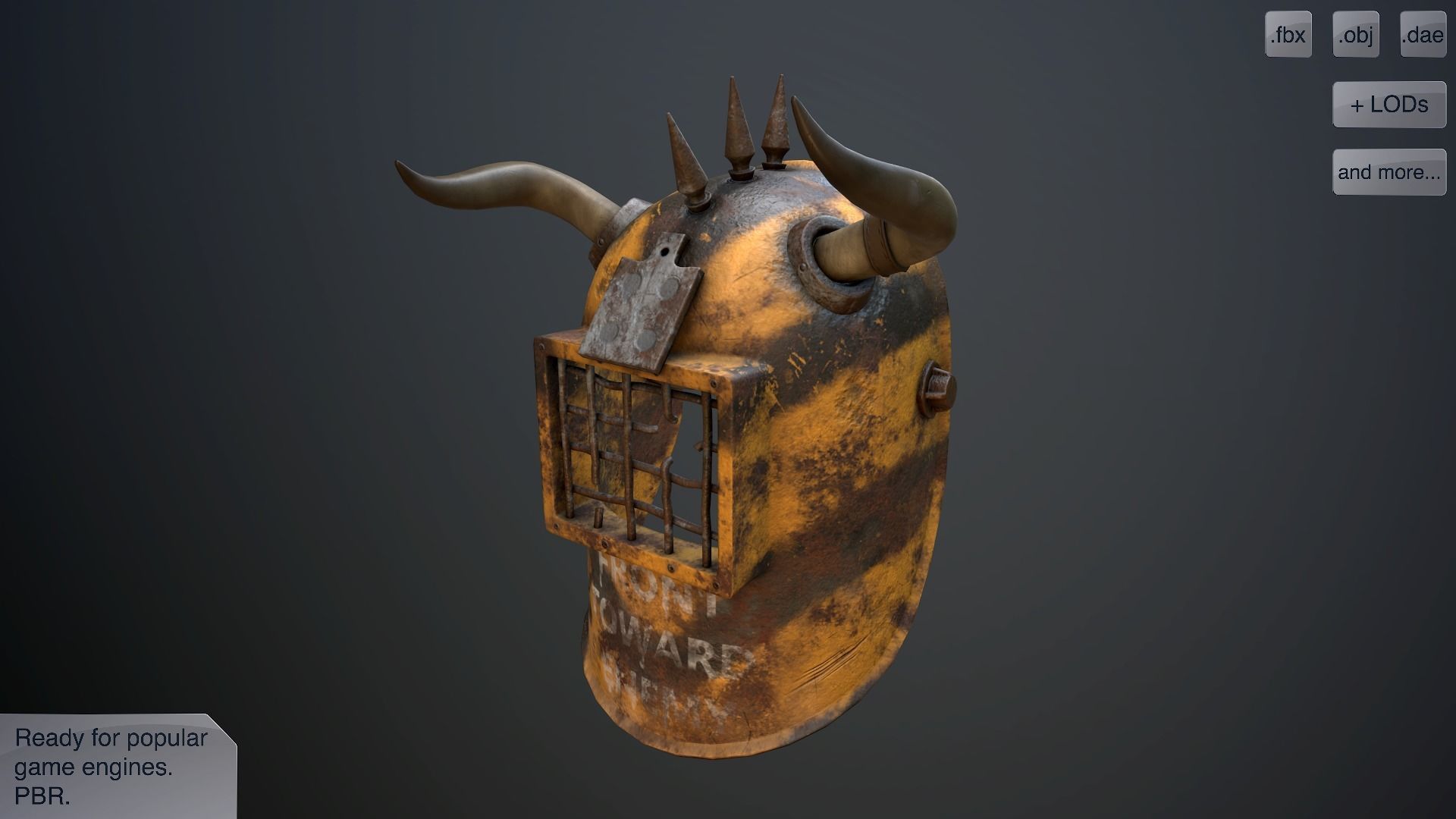 Helmet with horns Low-poly 3D model_4