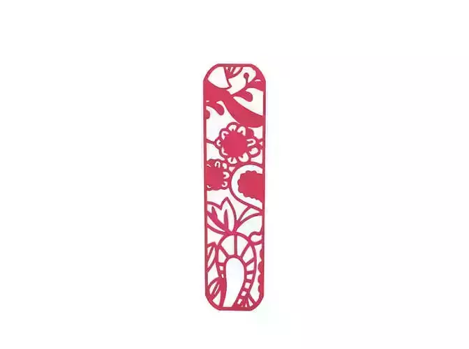 Bookmark laser cut design with flowers