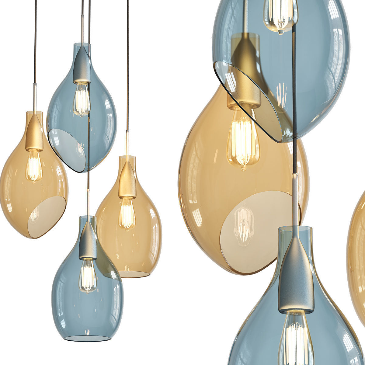 YBFQ LED Elegante pentant 3D model_5