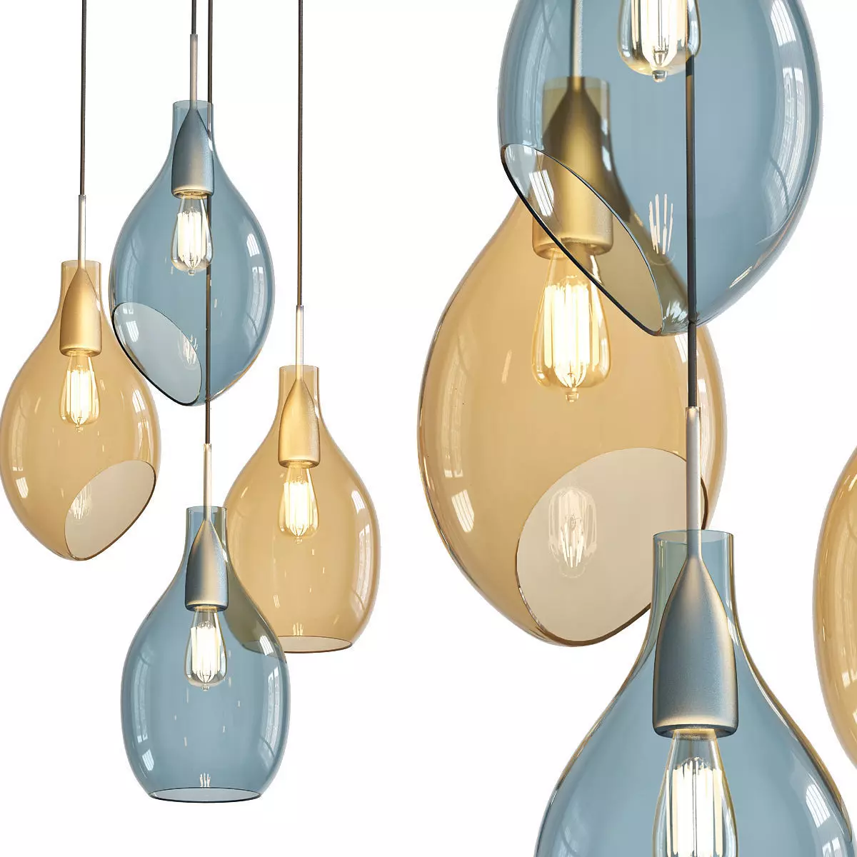 YBFQ LED Elegante pentant 3D model_0