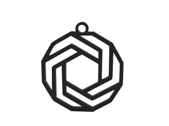 Earring pendant with geometric design 3D print model_0