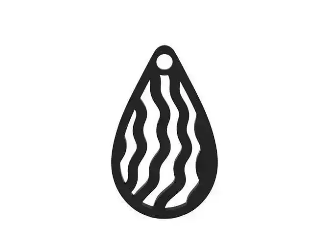 Earring silhouette of teardrop 3D print model