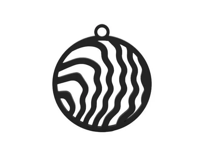 Earring ornament with zebra pattern 3D print model_0