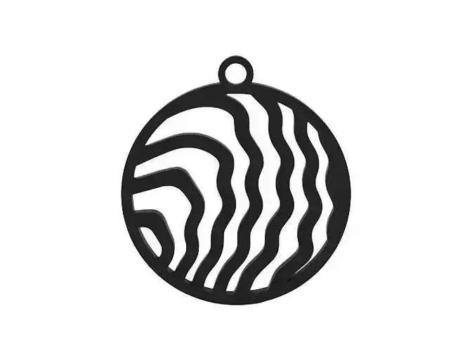 Earring ornament with zebra pattern