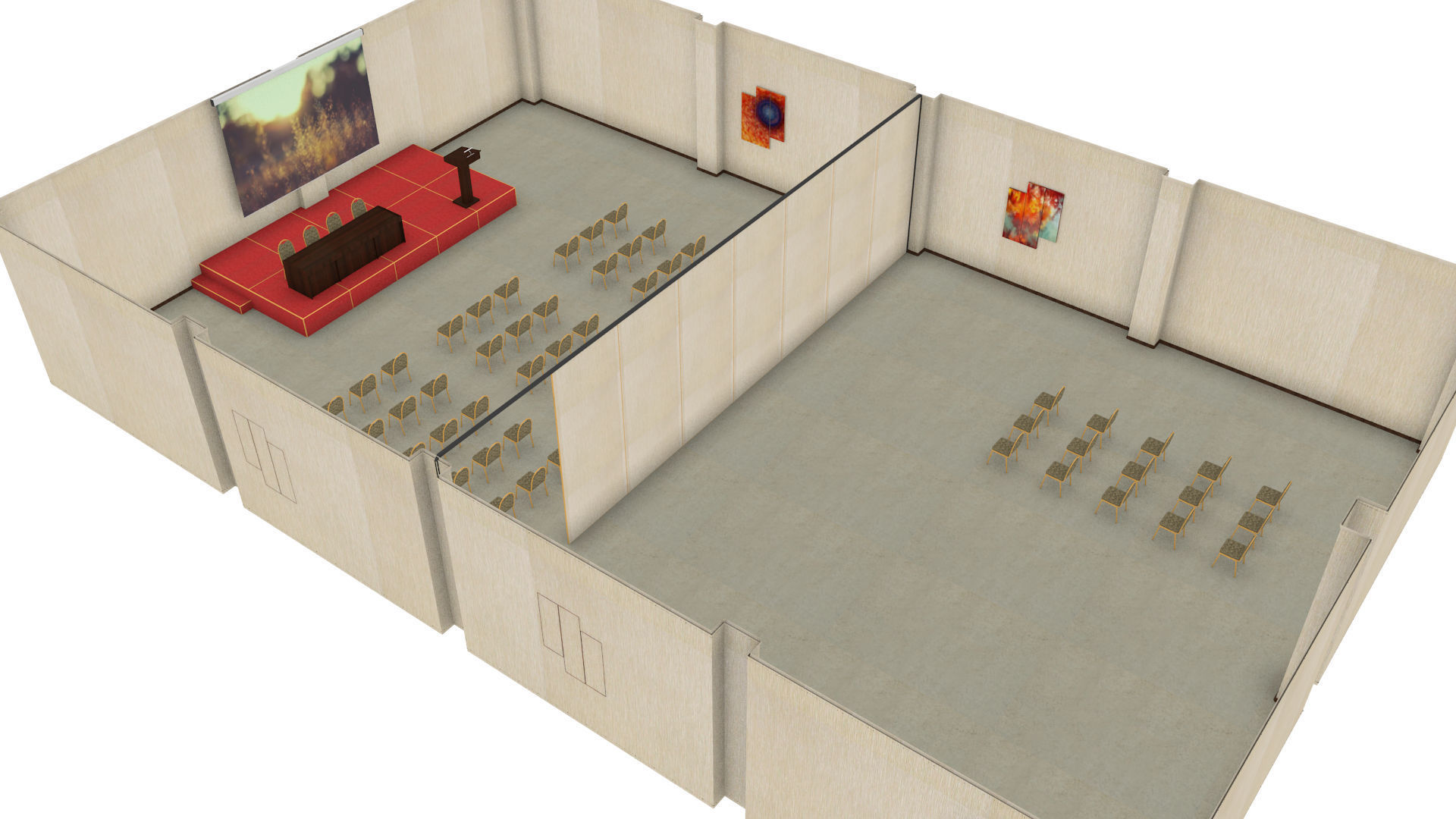 A large room for public meetings HALL 3D model_9