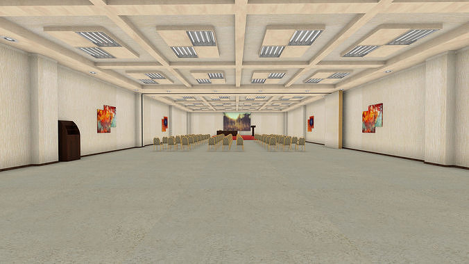 A large room for public meetings HALL 3D model