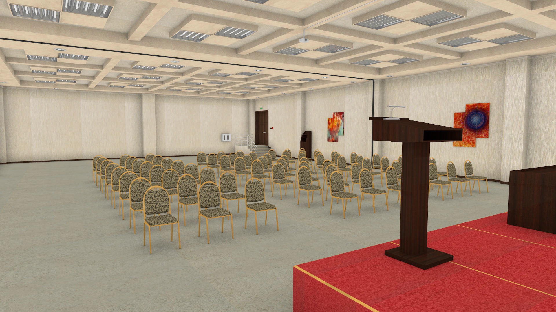 A large room for public meetings HALL 3D model_7