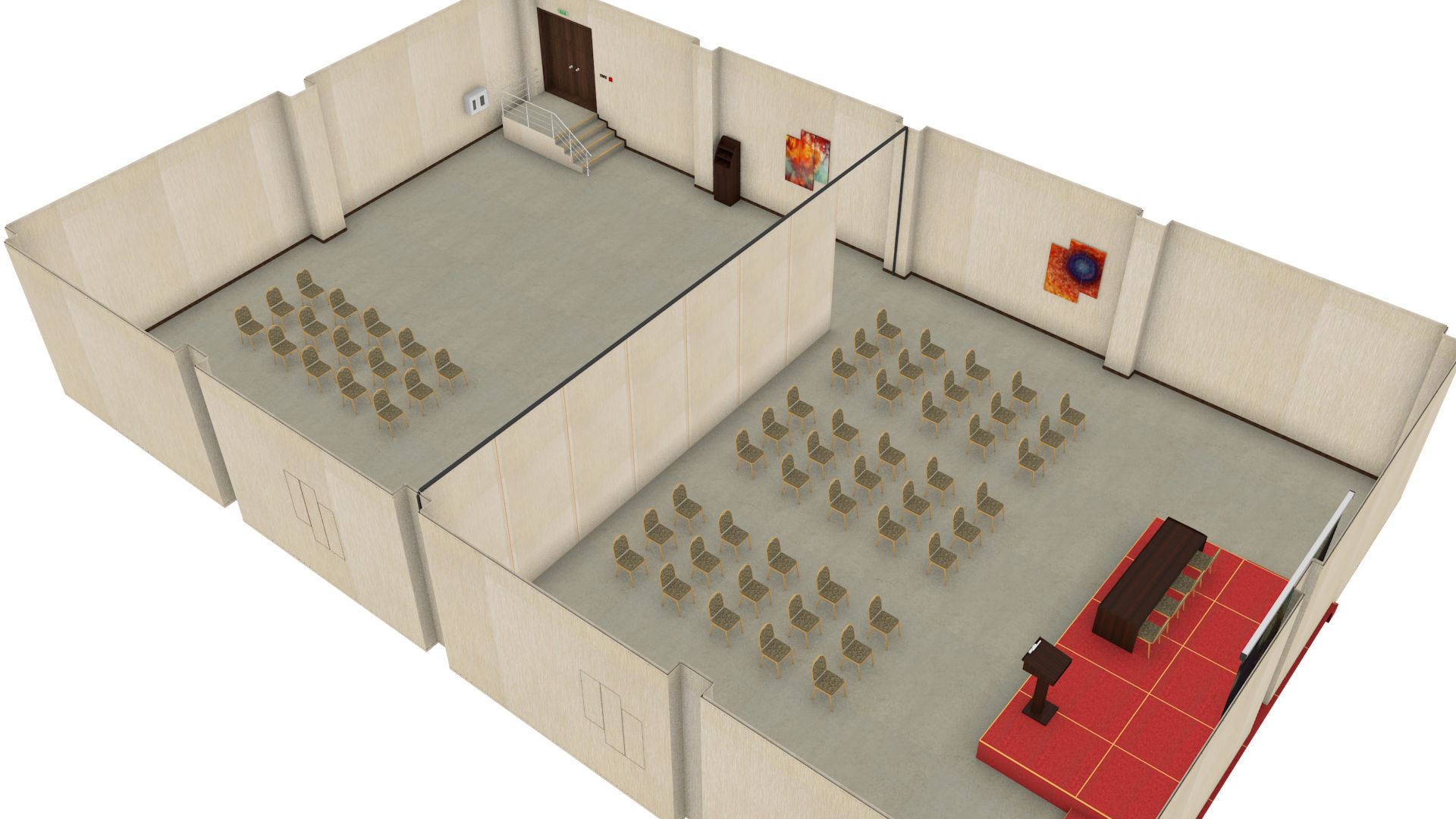 A large room for public meetings HALL 3D model_1