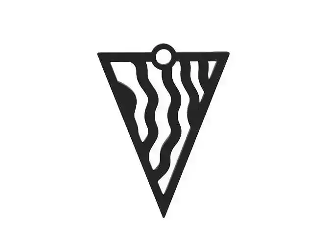 Earring zebra triangle icon 3D print model
