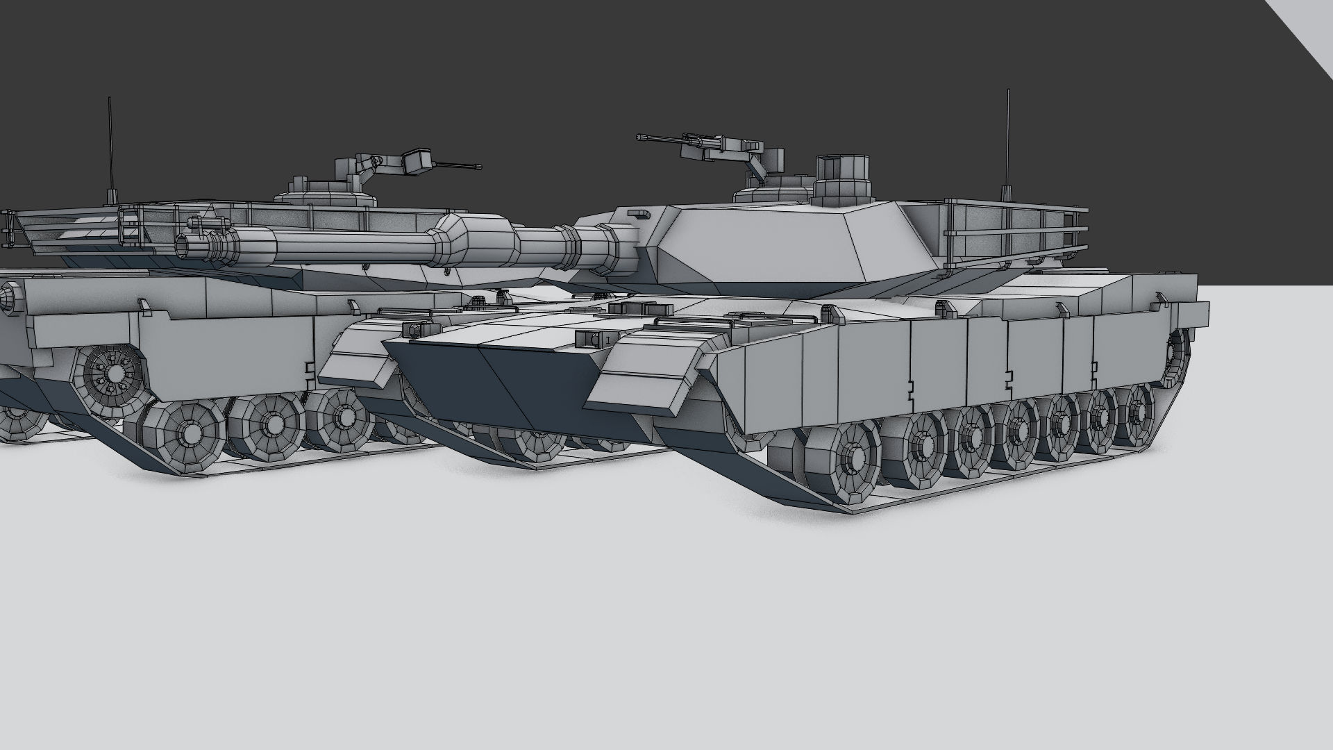 M1A2 ABRAMS Tank Low-poly 3D model_11