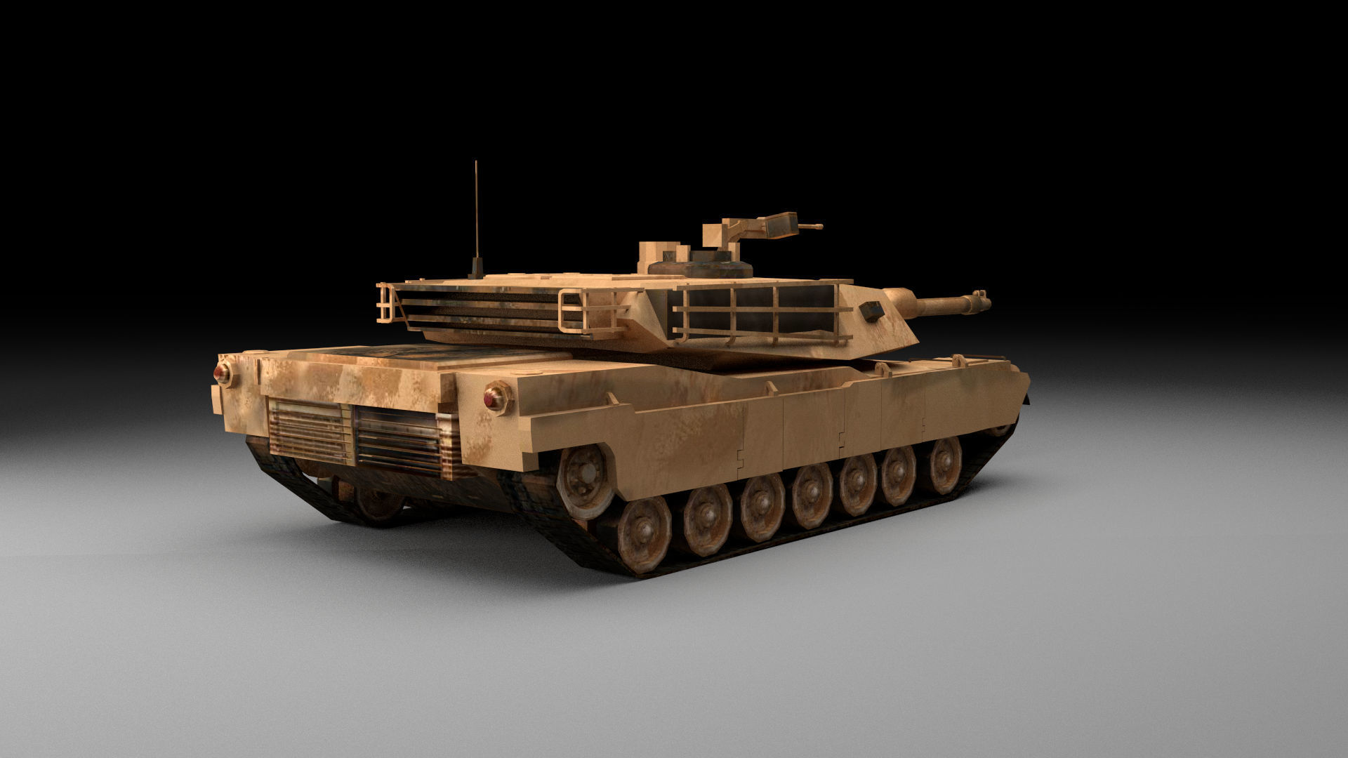 M1A2 ABRAMS Tank Low-poly 3D model_1