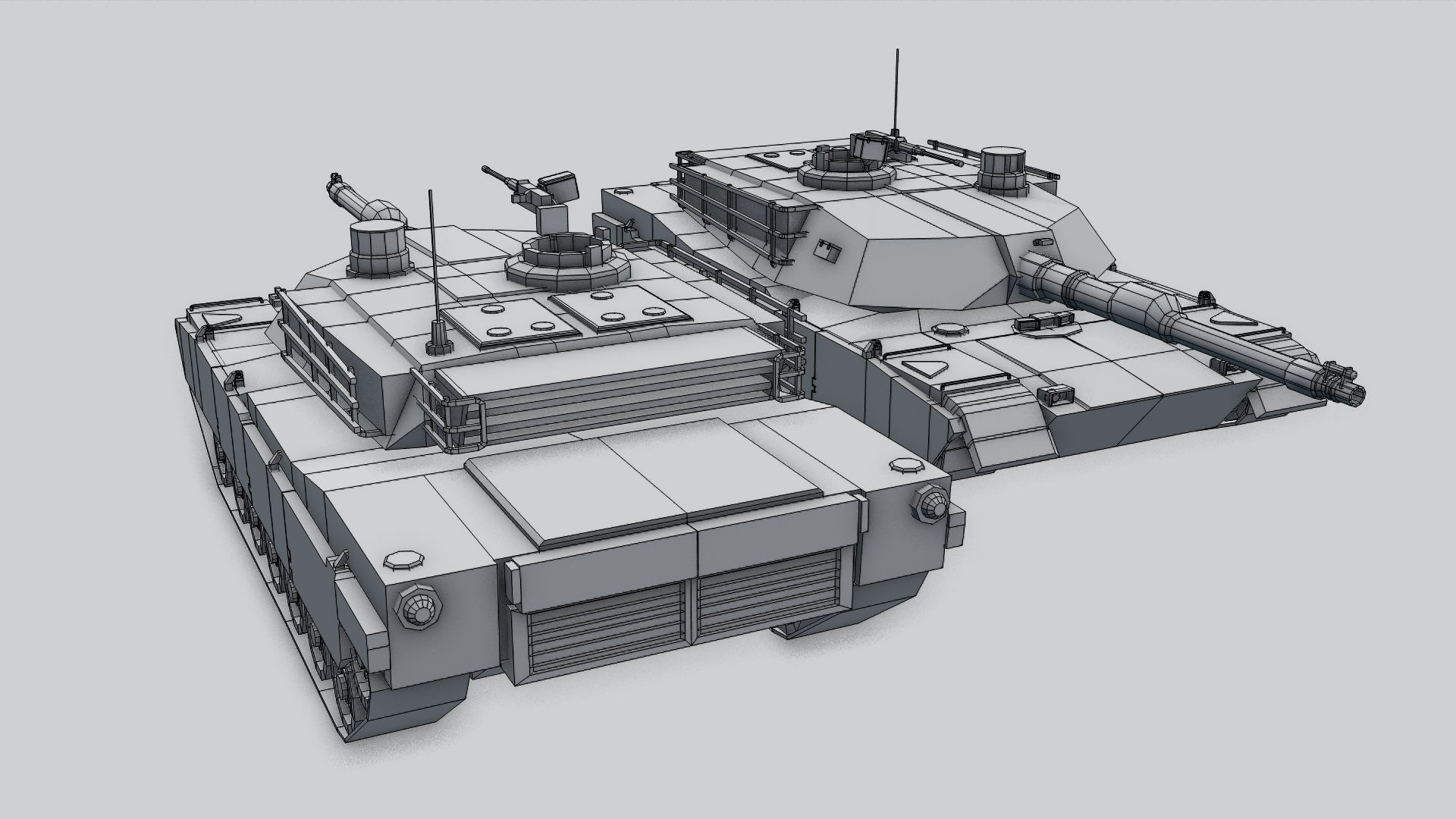 M1A2 ABRAMS Tank Low-poly 3D model_12
