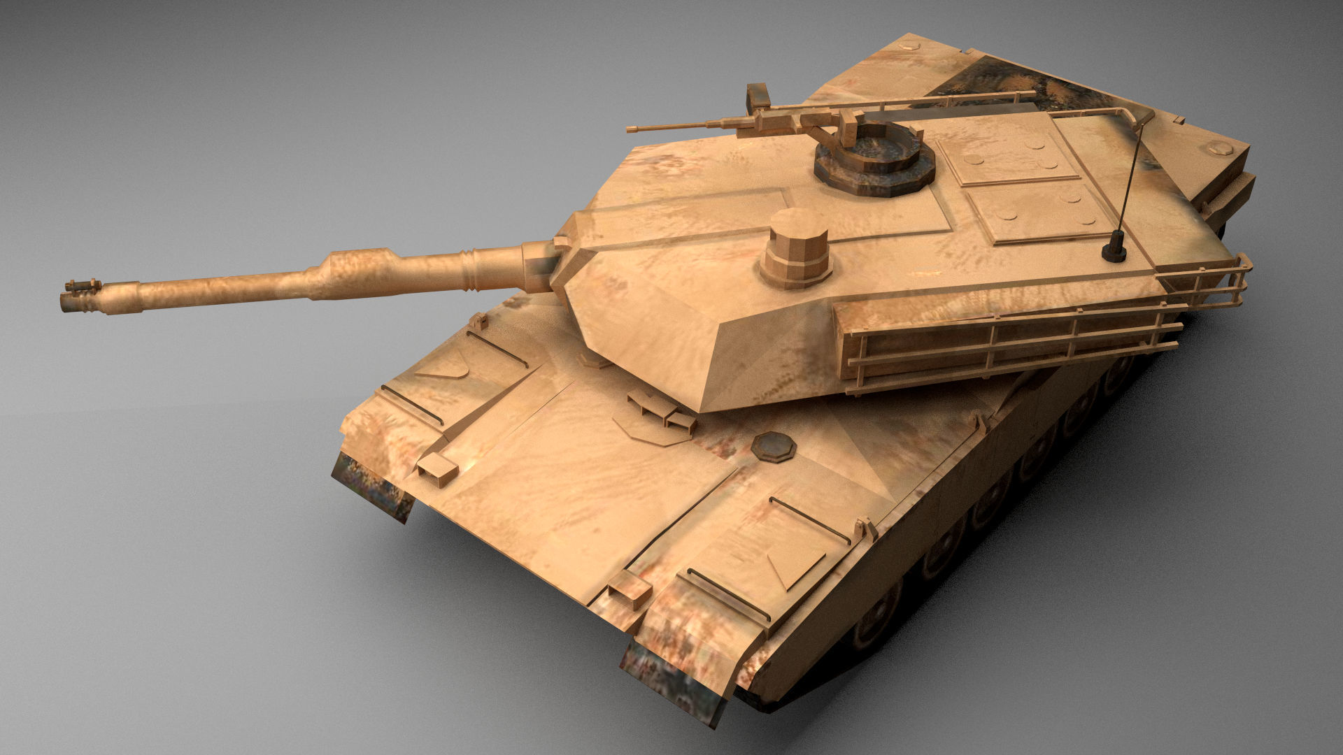 M1A2 ABRAMS Tank Low-poly 3D model_7