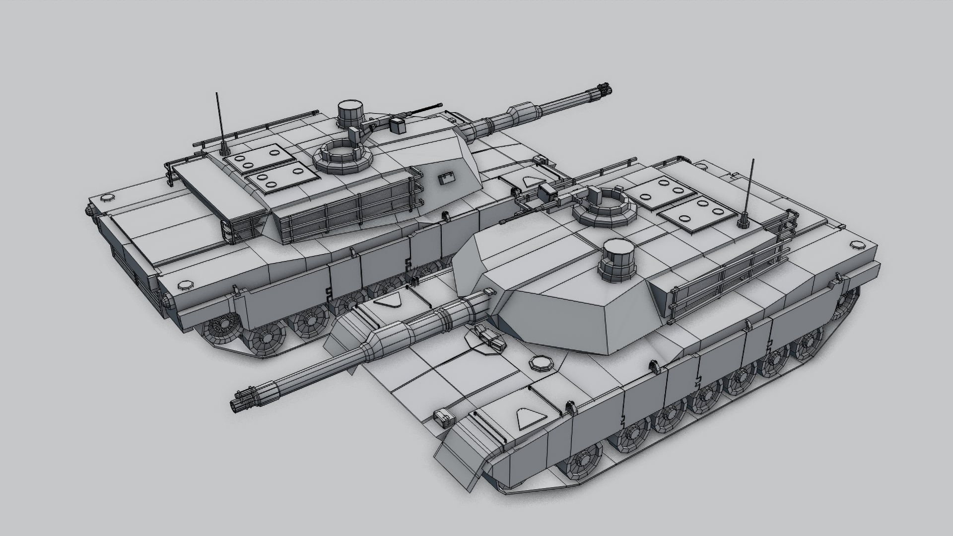 M1A2 ABRAMS Tank Low-poly 3D model_9