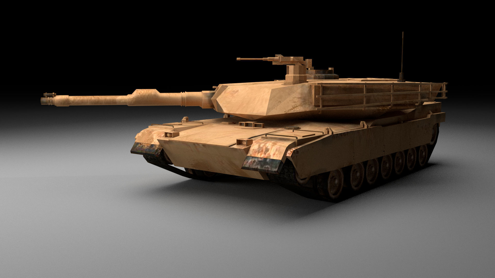 M1A2 ABRAMS Tank Low-poly 3D model_2