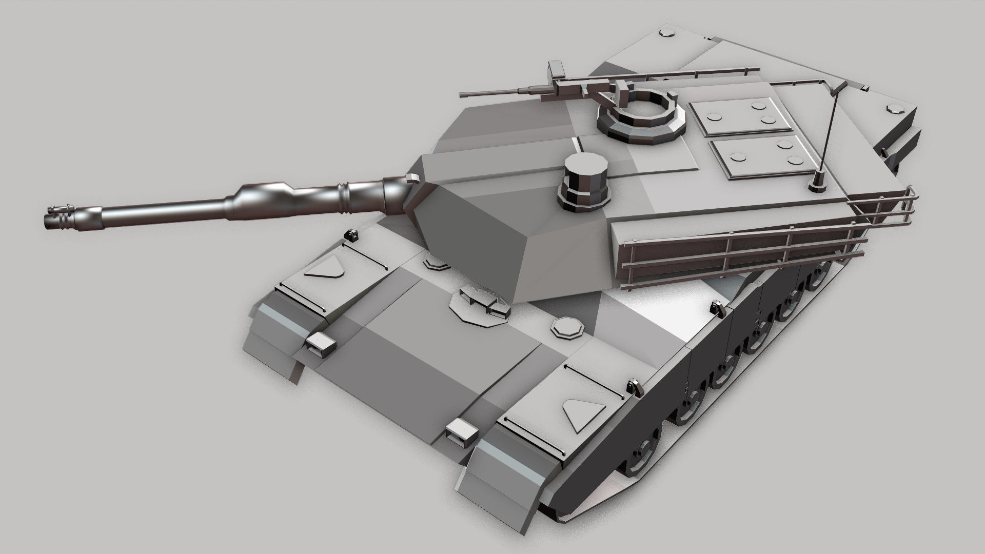 M1A2 ABRAMS Tank Low-poly 3D model_8