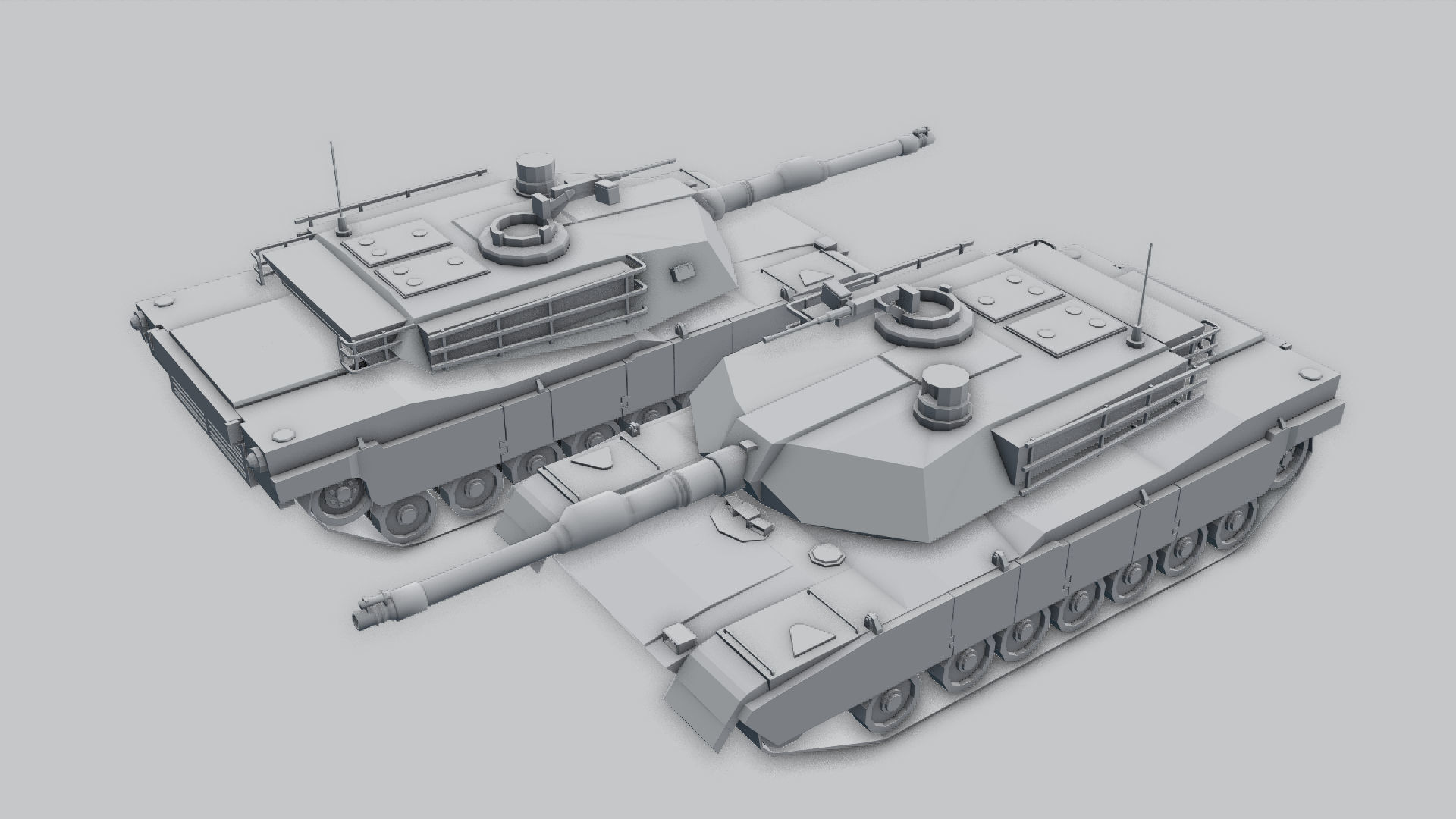 M1A2 ABRAMS Tank Low-poly 3D model_10