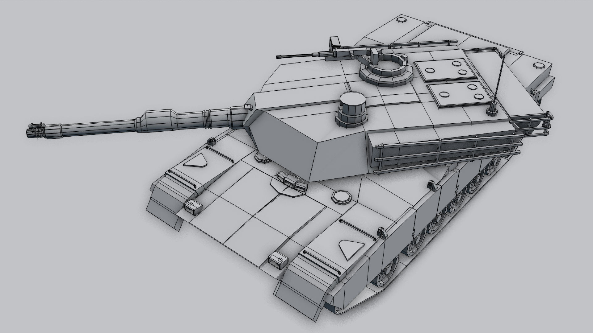 M1A2 ABRAMS Tank Low-poly 3D model_5
