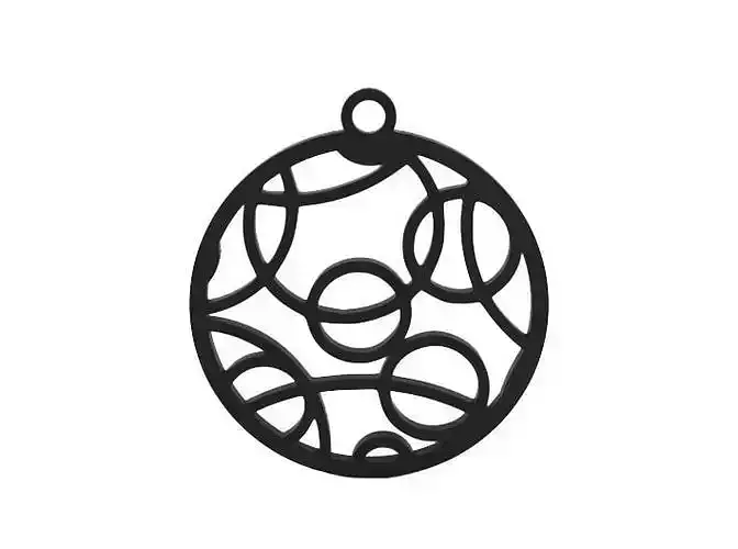 Earring pendant with circles 3D print model