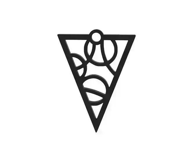 Earring triangle with design