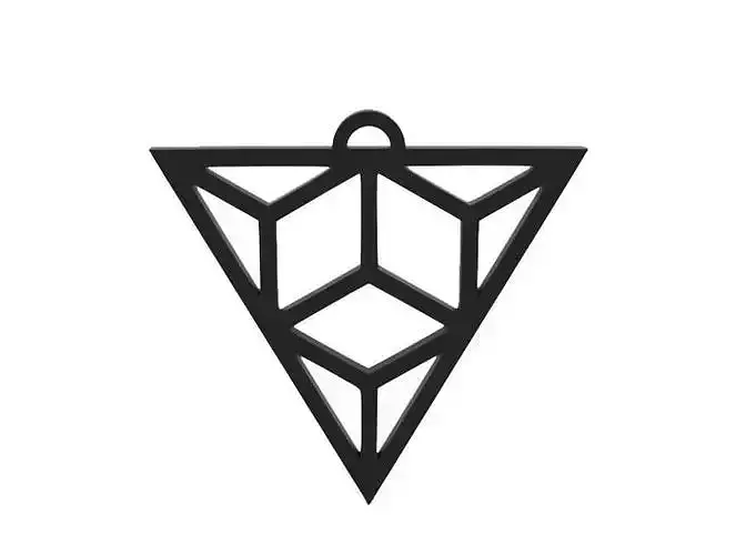 Earring geometric triangle pendant