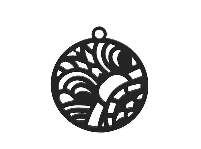 Earring pendant with abstract design