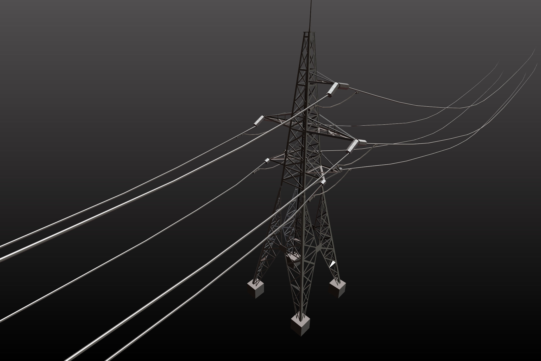 Power line 110 kV 3D model_1