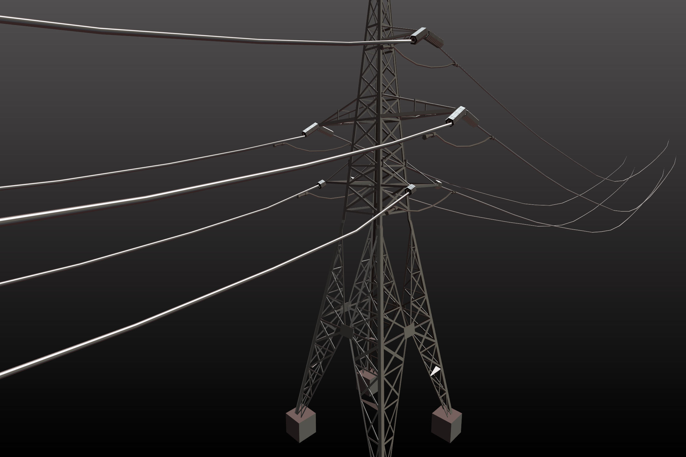 Power line 110 kV 3D model_3