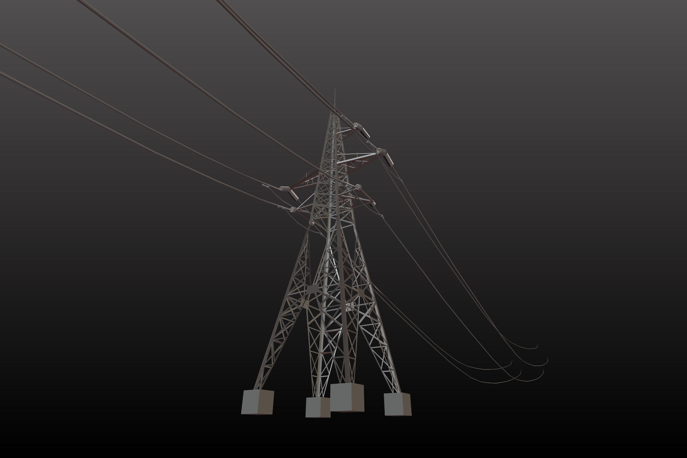 Power line 110 kV 3D model_9