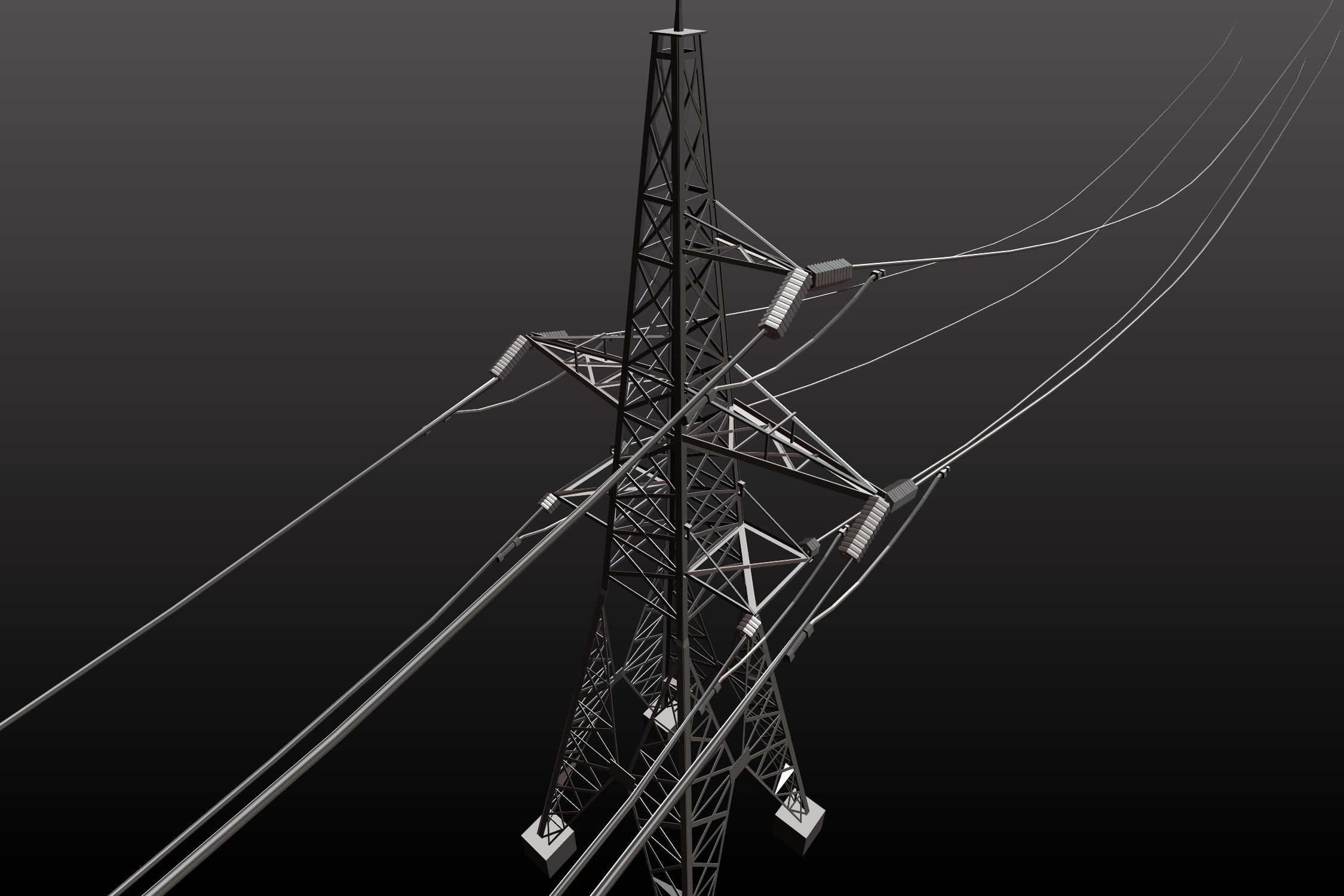 Power line 110 kV 3D model_2