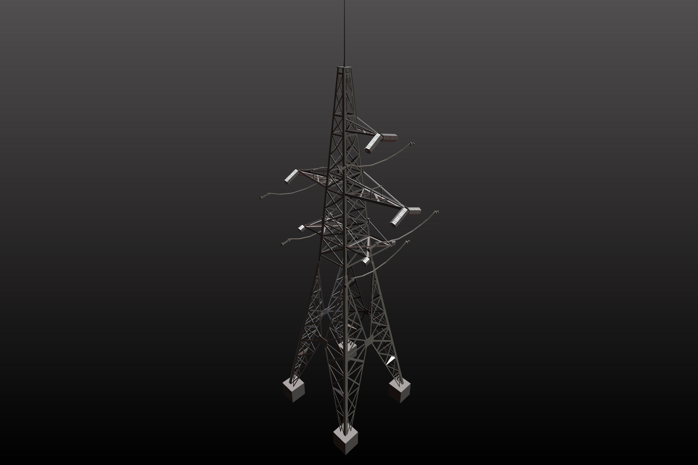 Power line 110 kV 3D model_5