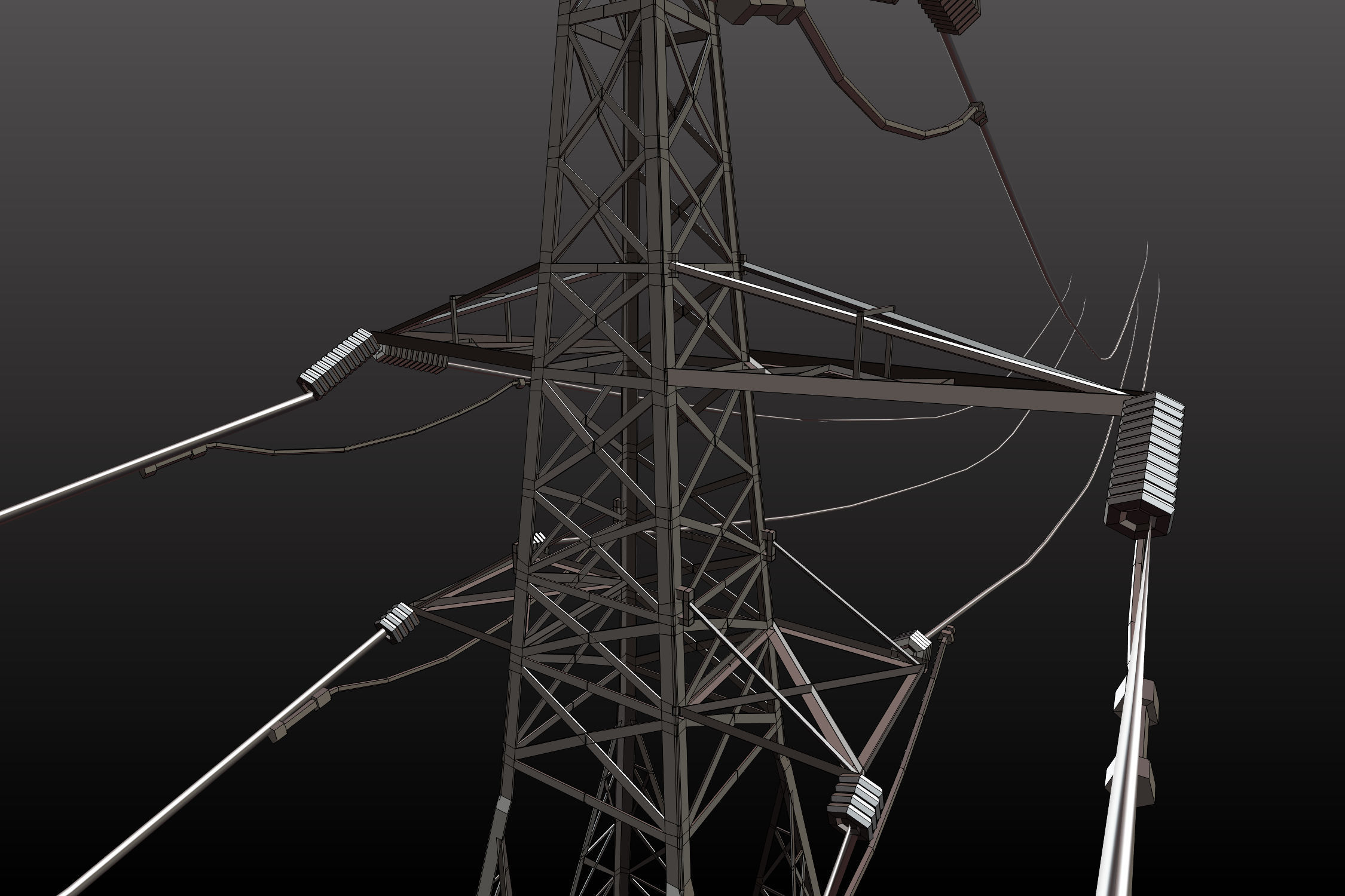 Power line 110 kV 3D model_8