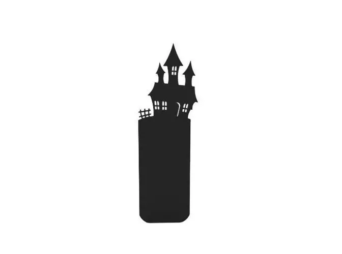 Bookmark silhouette of haunted castle 3D print model_0