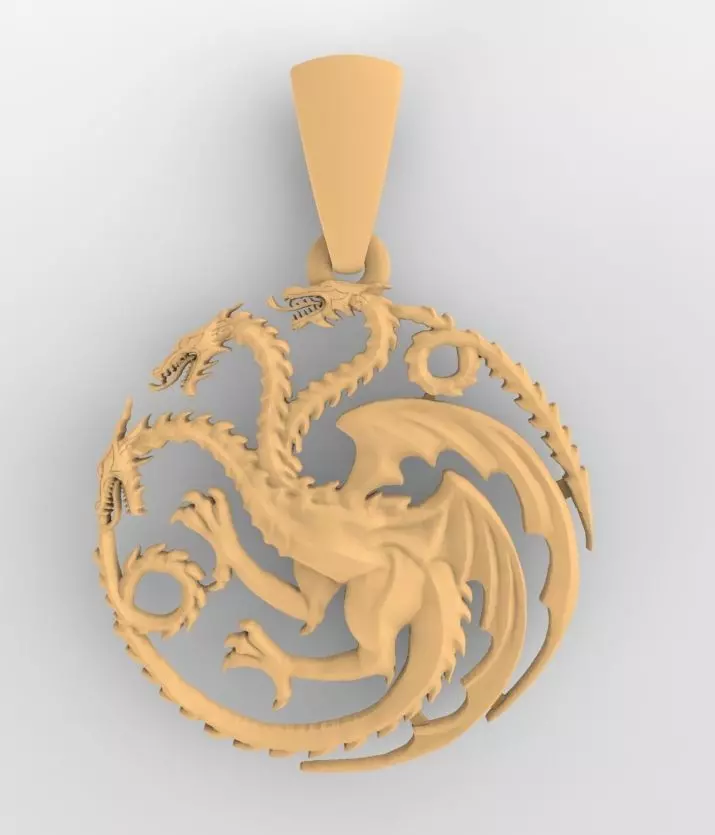 Dragon game of thrones pendant 3D print model_0
