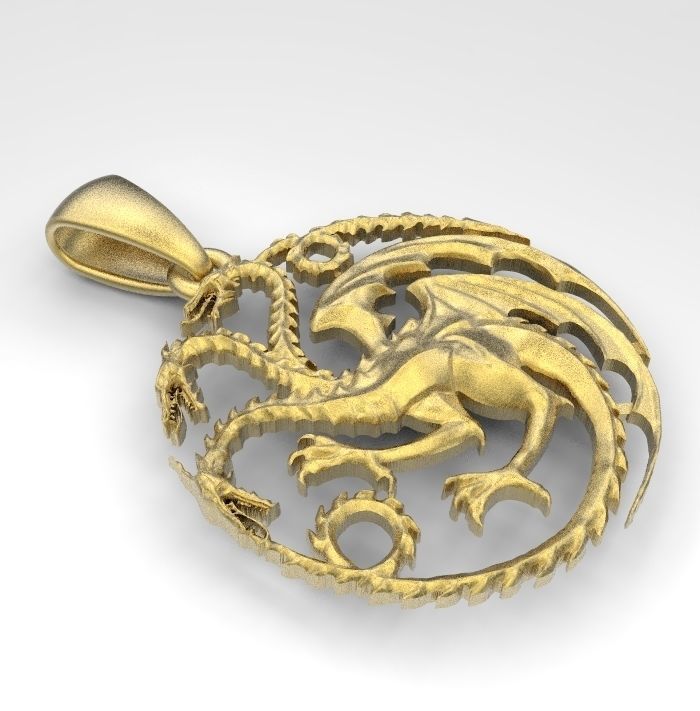 Dragon game of thrones pendant 3D print model_4