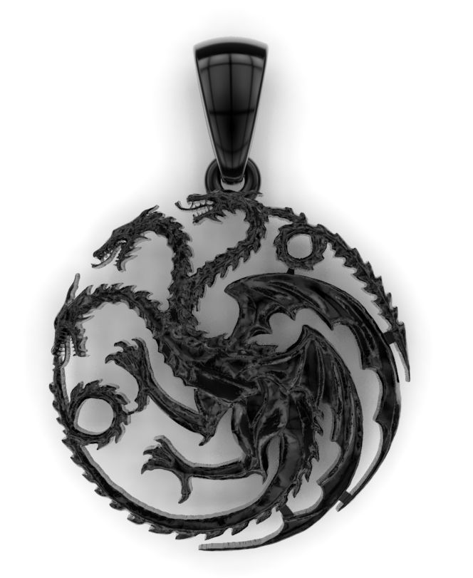 Dragon game of thrones pendant 3D print model_2