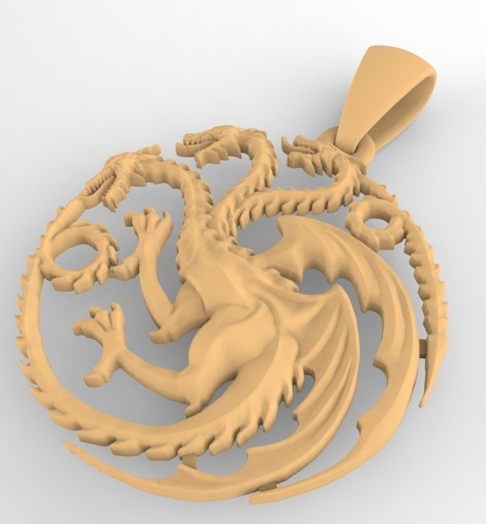 Dragon game of thrones pendant 3D print model_1