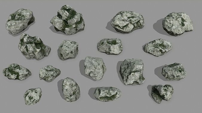 Rock Set Low-poly 3D model