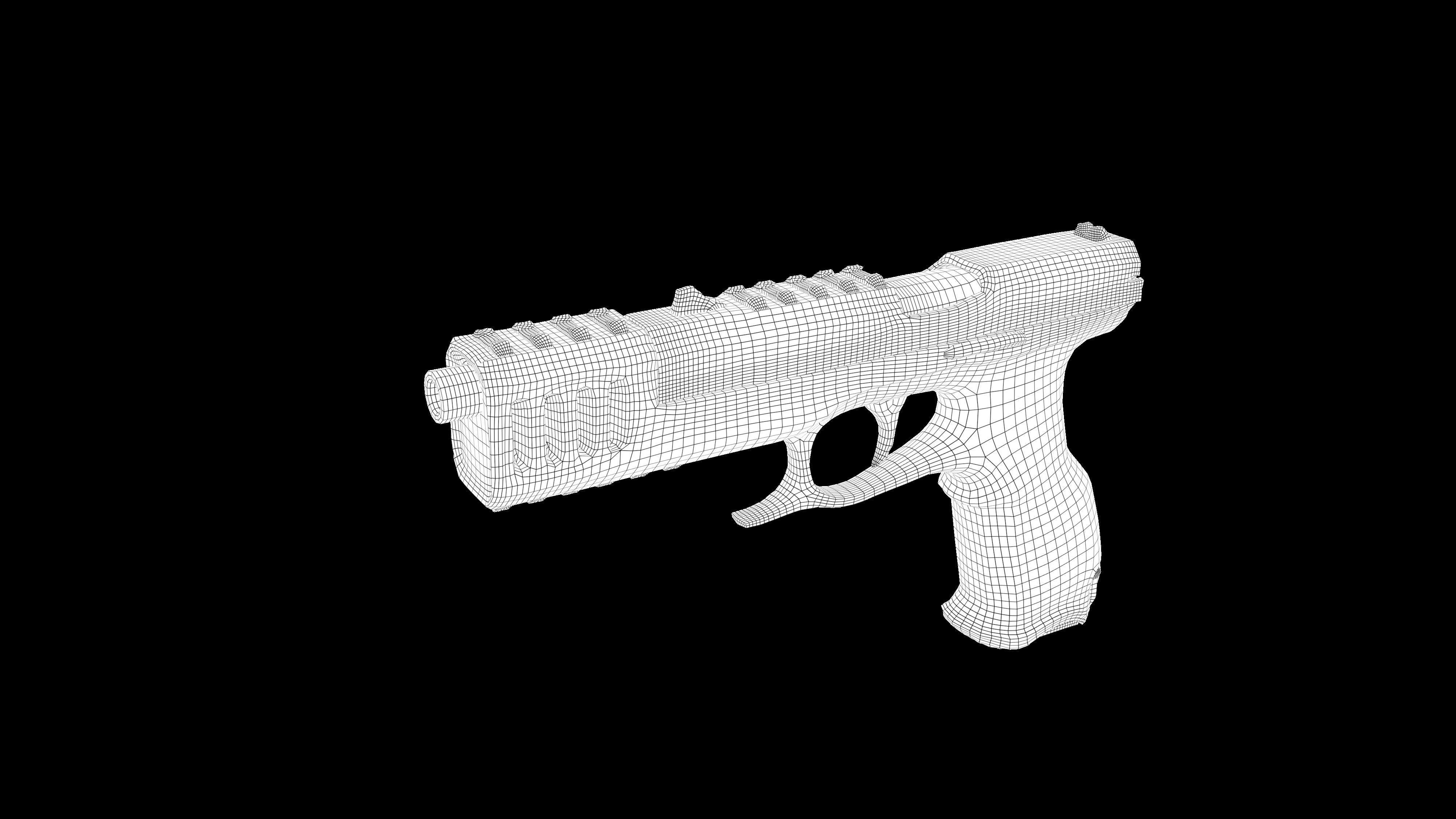 SiFi Hand Gun Pistol 3D model_6