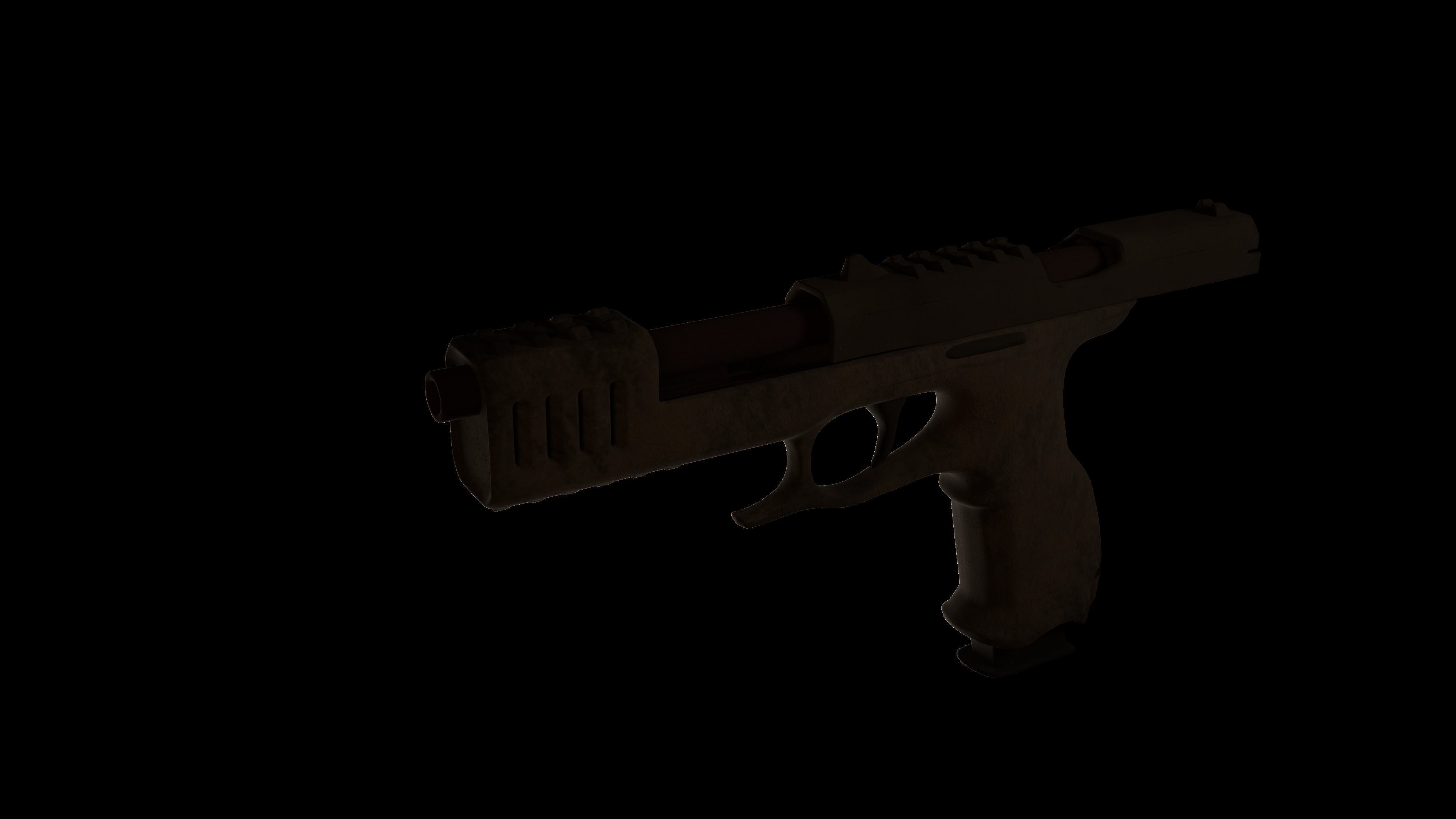 SiFi Hand Gun Pistol 3D model_8