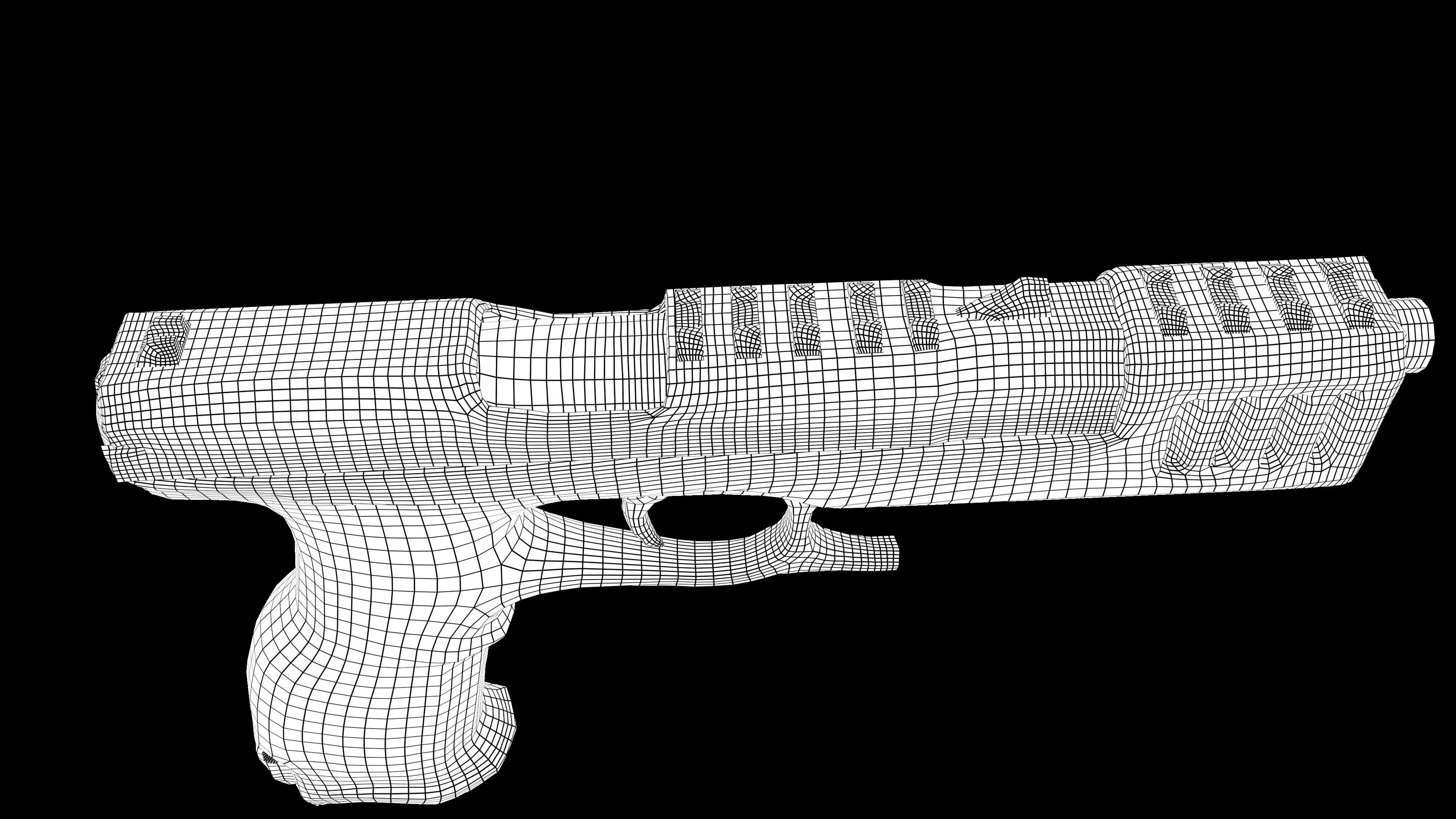 SiFi Hand Gun Pistol 3D model_5