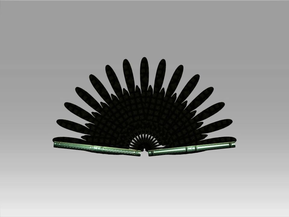 Classic Charm Decoration Fan Collection Low-poly 3D model_4