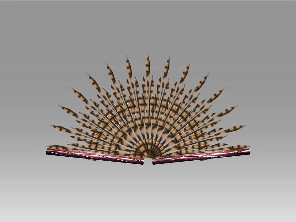 Classic Charm Decoration Fan Collection Low-poly 3D model_17