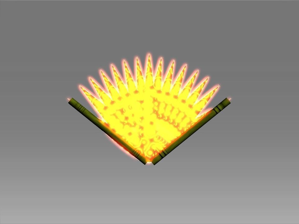 Classic Charm Decoration Fan Collection Low-poly 3D model_16