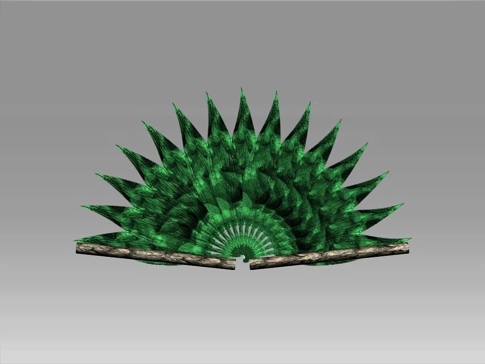 Classic Charm Decoration Fan Collection Low-poly 3D model_10