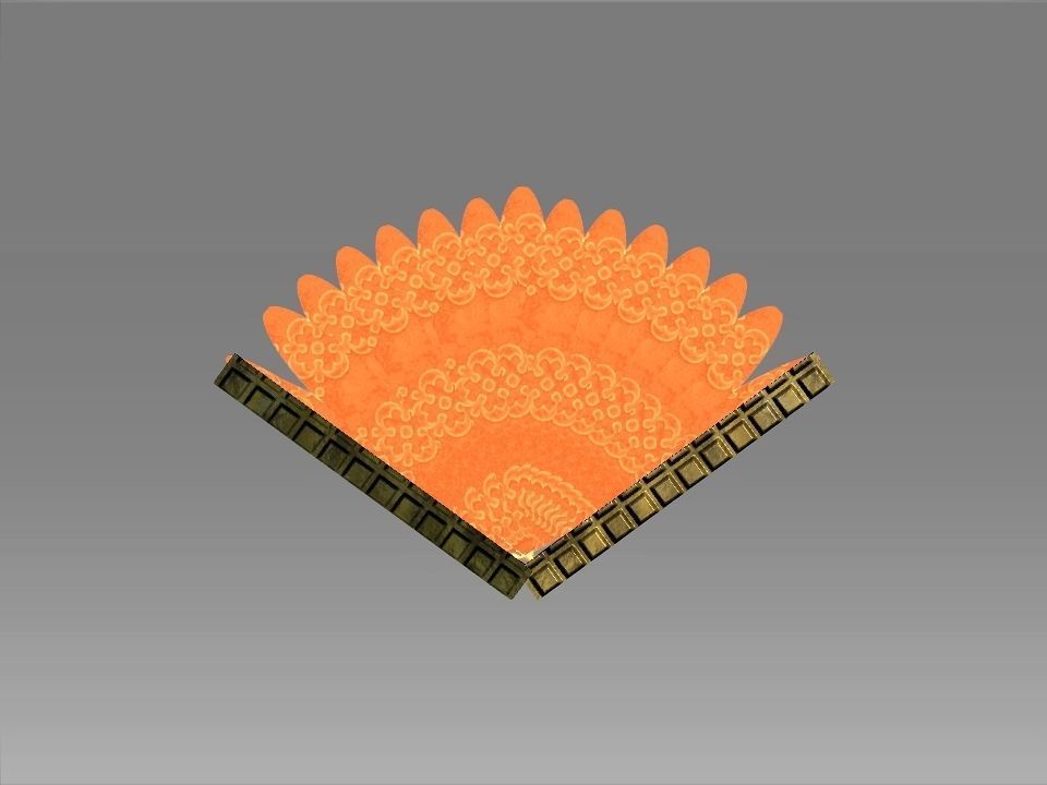 Classic Charm Decoration Fan Collection Low-poly 3D model_9