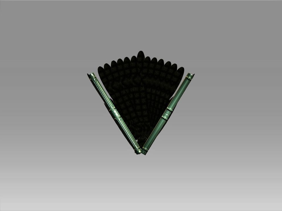 Classic Charm Decoration Fan Collection Low-poly 3D model_6