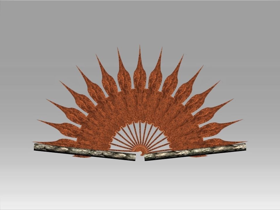 Classic Charm Decoration Fan Collection Low-poly 3D model_26